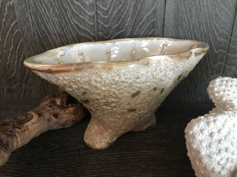 Pair Of Faux Coral Display Pieces, Pair Of Driftwood Pieces And Vase [Photo 8]