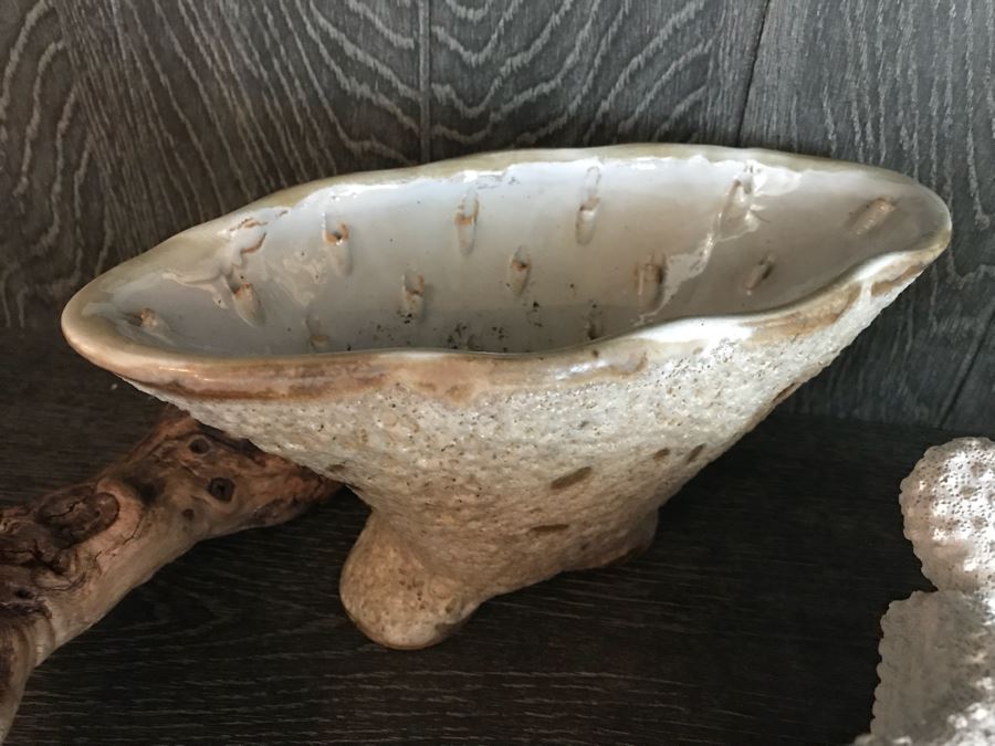 Pair Of Faux Coral Display Pieces, Pair Of Driftwood Pieces And Vase [Photo 9]