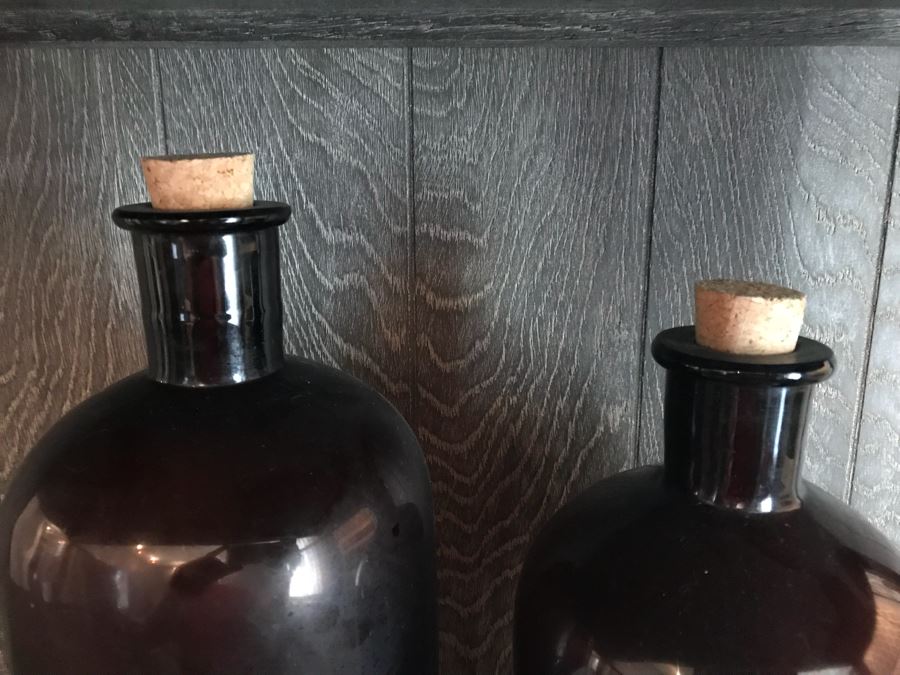 Pair Of Large Amber Medicine Bottles With (5) Smaller Medicine Bottles [Photo 10]