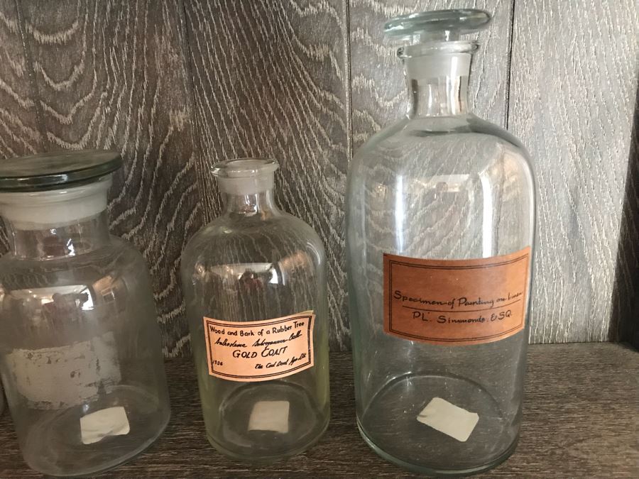 Set Of (4) Clear Glass Medicine Bottles [Photo 2]