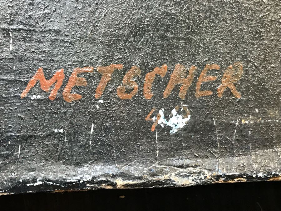 Original Vintage 1949 Sailor Portrait Oil Painting Signed By Metscher 10' X 12' [Photo 6]