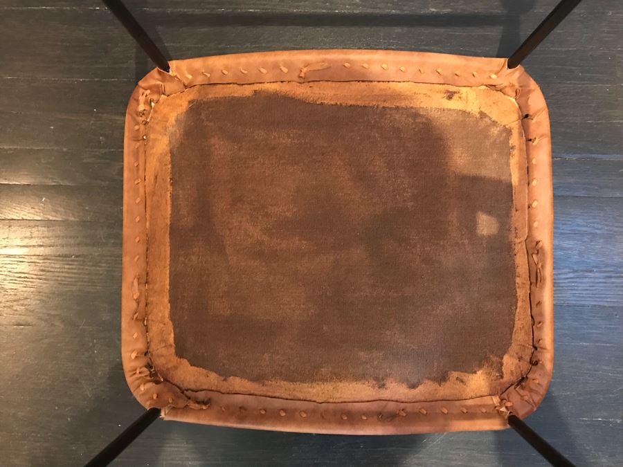 Leather Seat And Metal Base Stool [Photo 6]