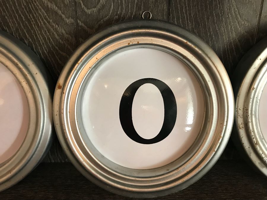 Set Of (3) Metal Framed Tin Letters [Photo 4]