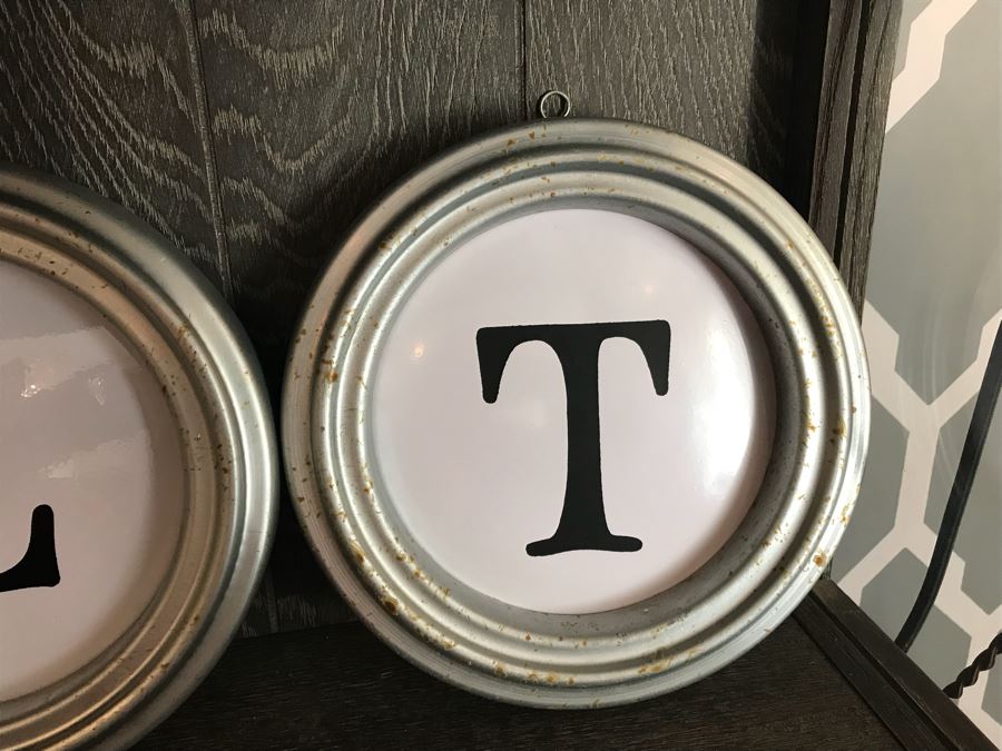 Set Of (4) Metal Framed Tin Letters [Photo 7]