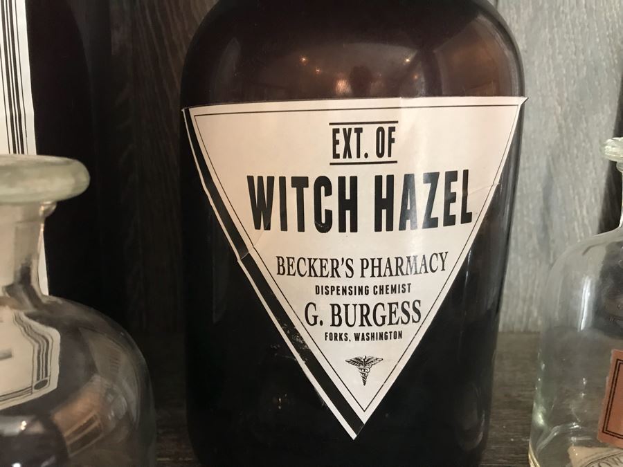 Set Of (2) Large Amber Glass Medicine Bottles And (3) Clear Glass Medicine Bottles [Photo 3]