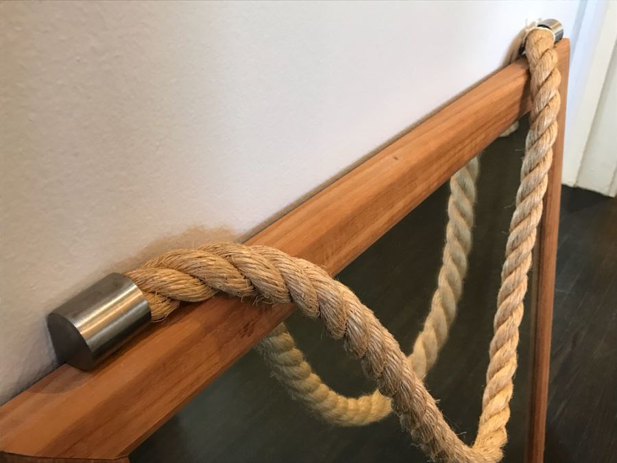 Crate & Barrel Wall Mirror With Rope For Hanging 30' X 30' [Photo 5]