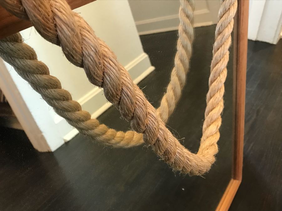 Crate & Barrel Wall Mirror With Rope For Hanging 30' X 30' [Photo 4]