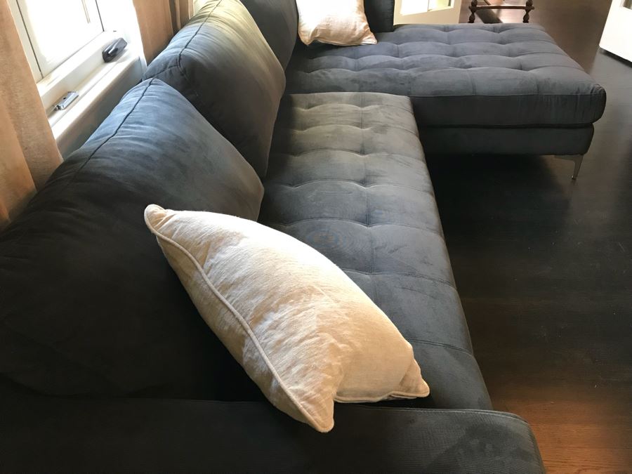 Nice Modern Upholstered Sectional Sofa With Chrome Legs 70' X 115' [Photo 10]