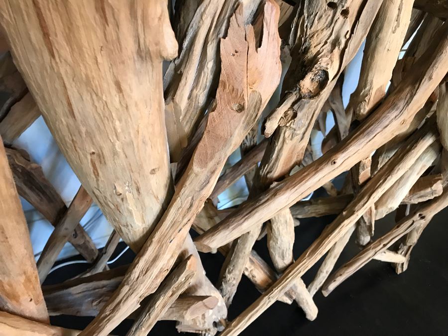 Unique Organic Tree Branch Base Console Media Table With Glass Top (Sold Empty) [Photo 8]