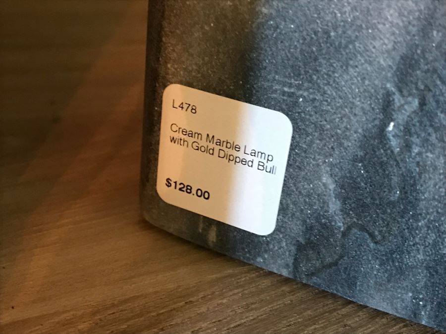 Pair Of Marble Lamps With Gold Dipped Bulbs Retail $260 [Photo 14]