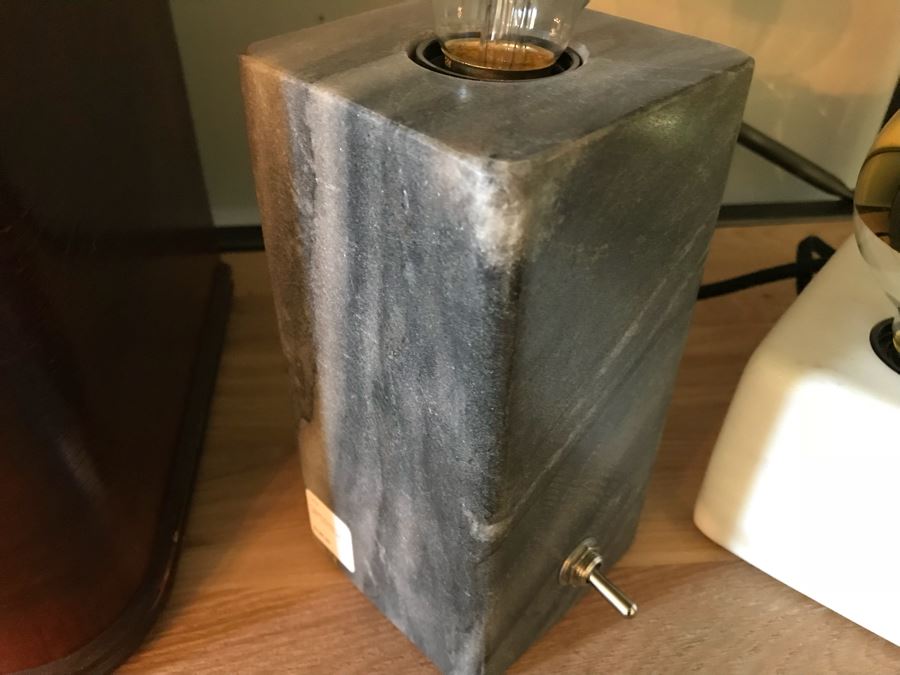 Pair Of Marble Lamps With Gold Dipped Bulbs Retail $260 [Photo 13]