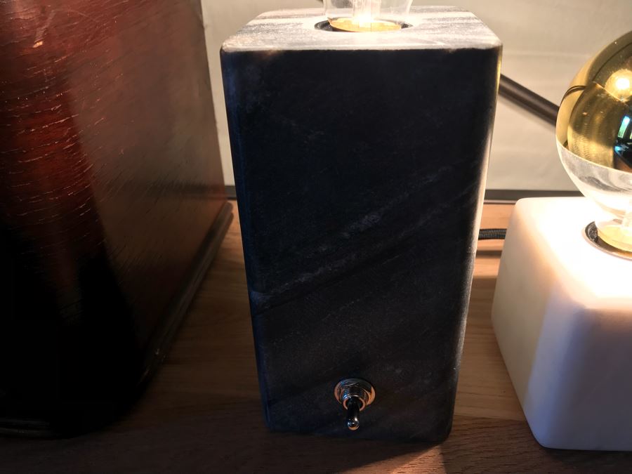 Pair Of Marble Lamps With Gold Dipped Bulbs Retail $260 [Photo 10]