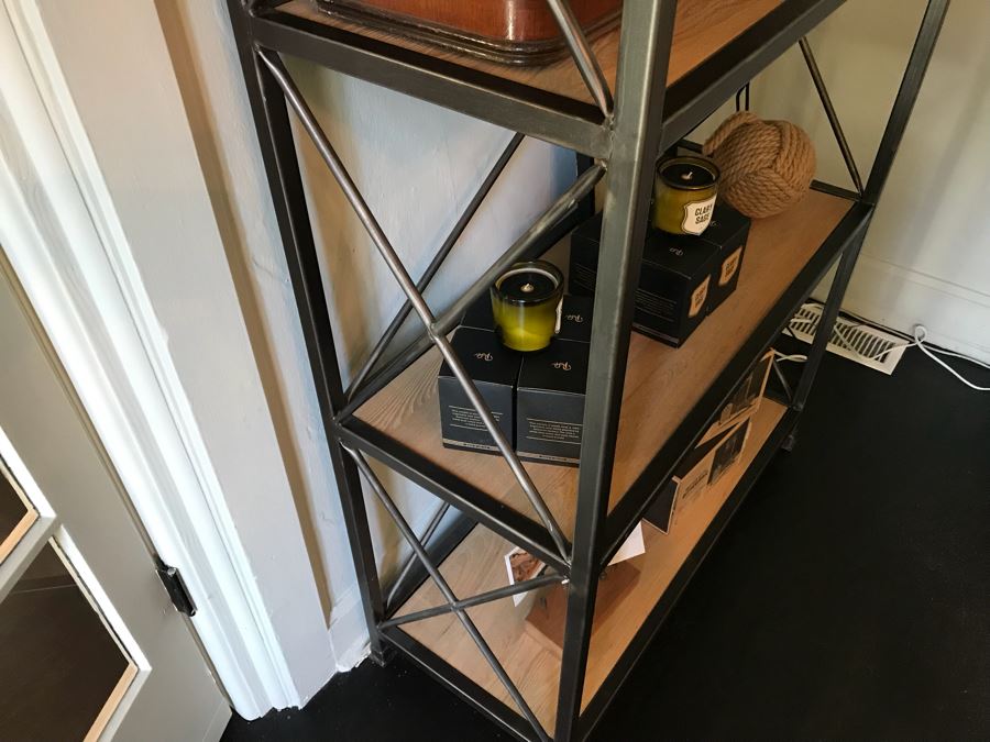 Nice Metal Etagere Bookcase With Wooden 5 Shelves (Sold Empty) [Photo 6]