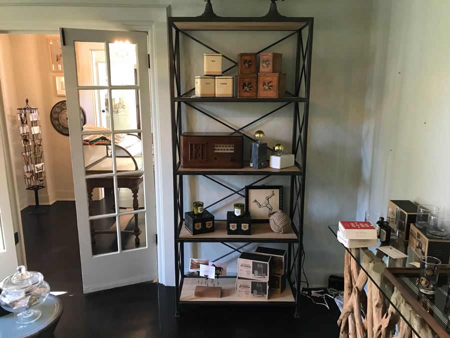 Nice Metal Etagere Bookcase With Wooden 5 Shelves (Sold Empty) [Photo 1]