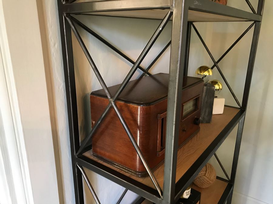 Nice Metal Etagere Bookcase With Wooden 5 Shelves (Sold Empty) [Photo 5]