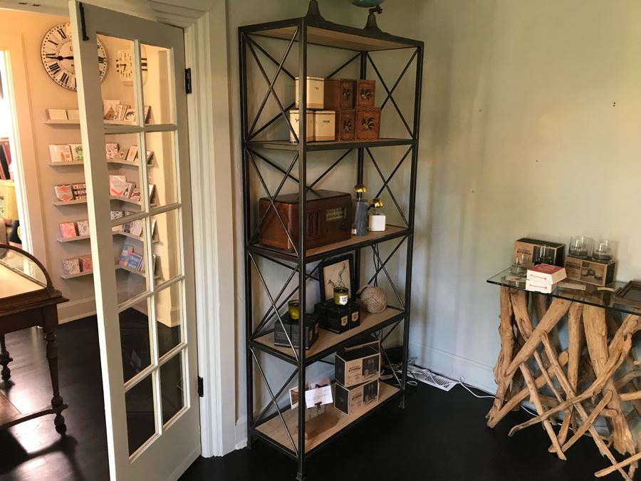 Nice Metal Etagere Bookcase With Wooden 5 Shelves (Sold Empty) [Photo 3]