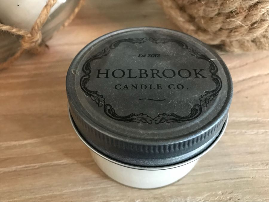 Large Nautical Rope Ball, Glass Jar Surrounded By Nautical Rope And (6) New Holbrook Candles [Photo 8]