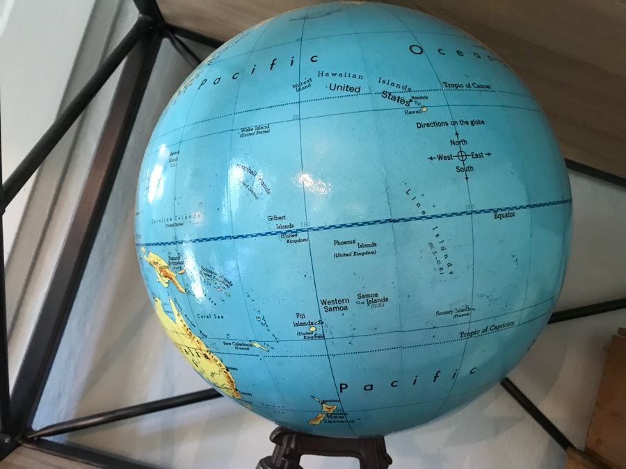 Vintage 1962 Denoyer-Geppert Co World Globe With Metal Base [Photo 4]