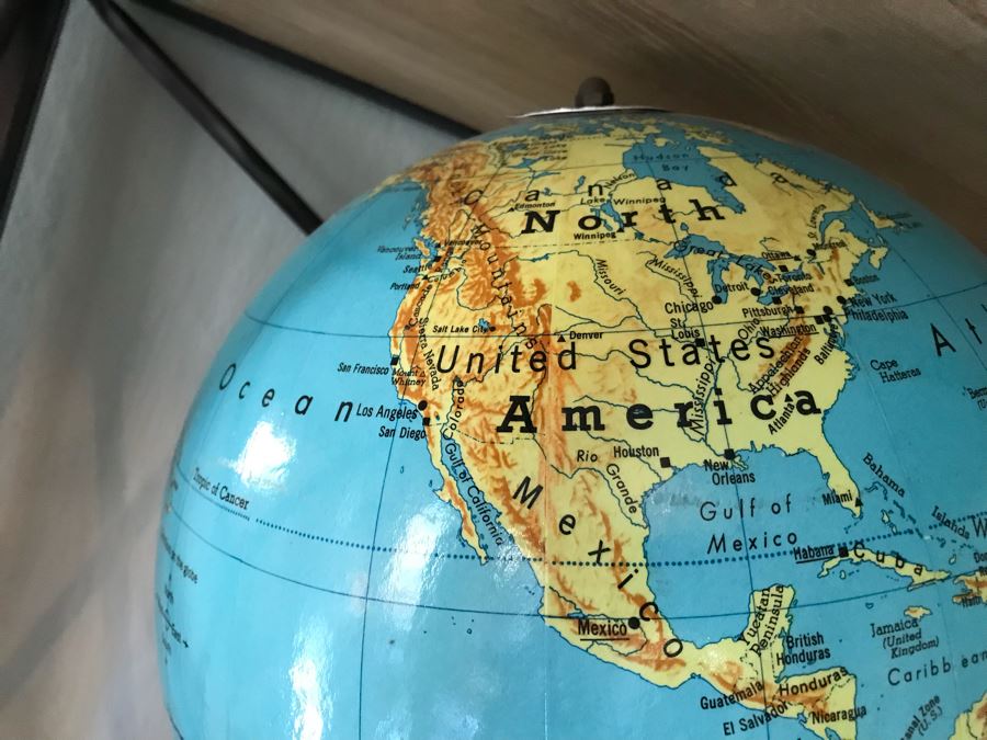 Vintage 1962 Denoyer-Geppert Co World Globe With Metal Base [Photo 3]