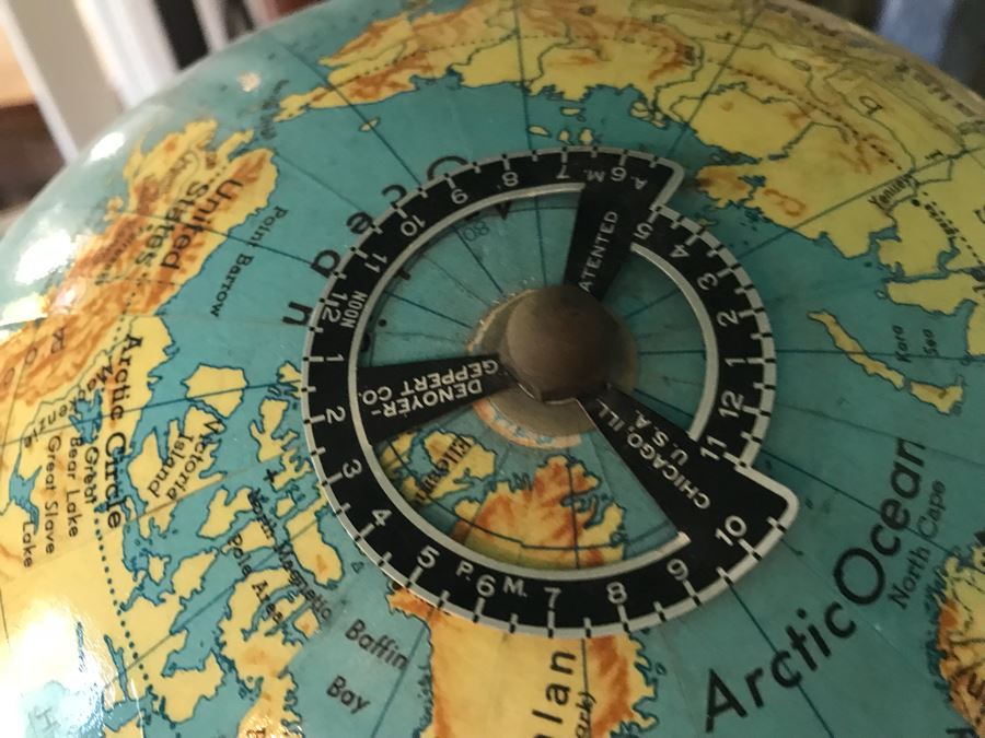 Vintage 1962 Denoyer-Geppert Co World Globe With Metal Base [Photo 9]