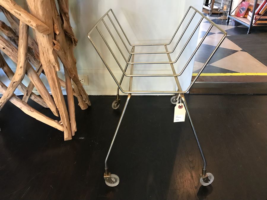 Mid-Century Magazine Rack On Casters [Photo 5]
