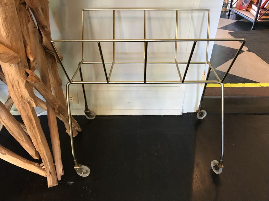 Mid-Century Magazine Rack On Casters [Photo 2]