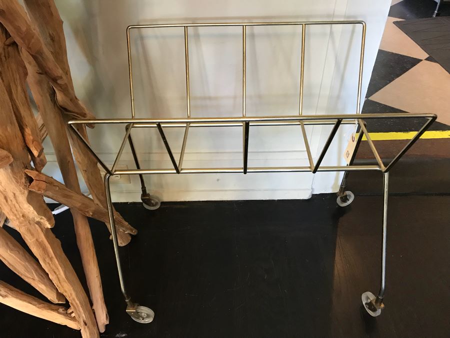 Mid-Century Magazine Rack On Casters [Photo 3]