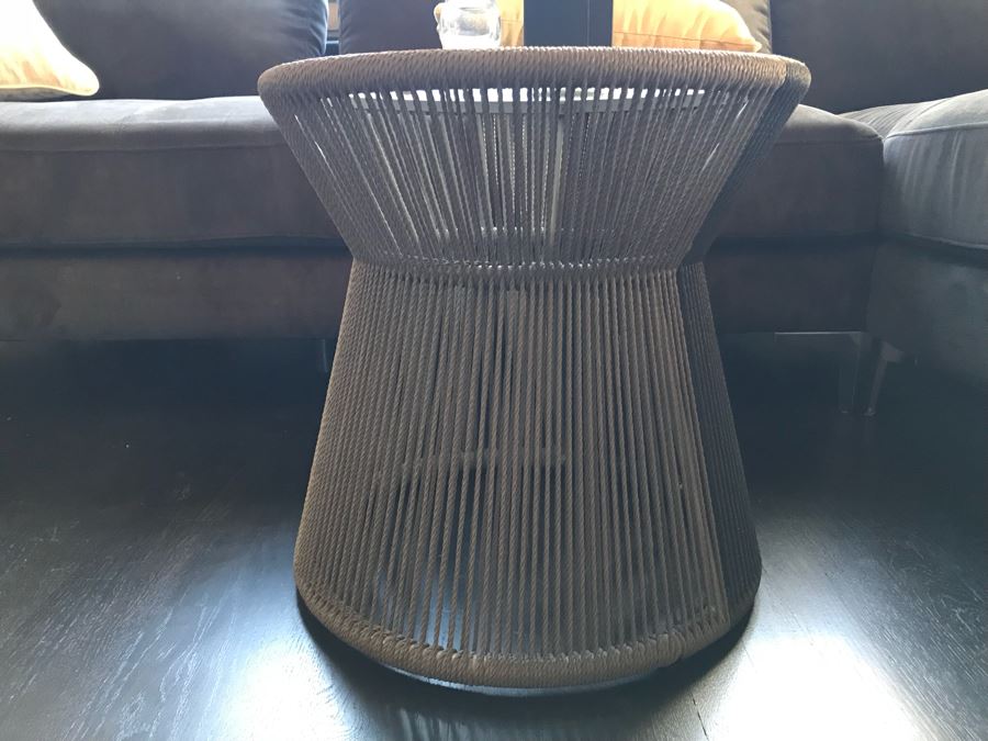 Modern Round Side Table With Glass Top [Photo 2]