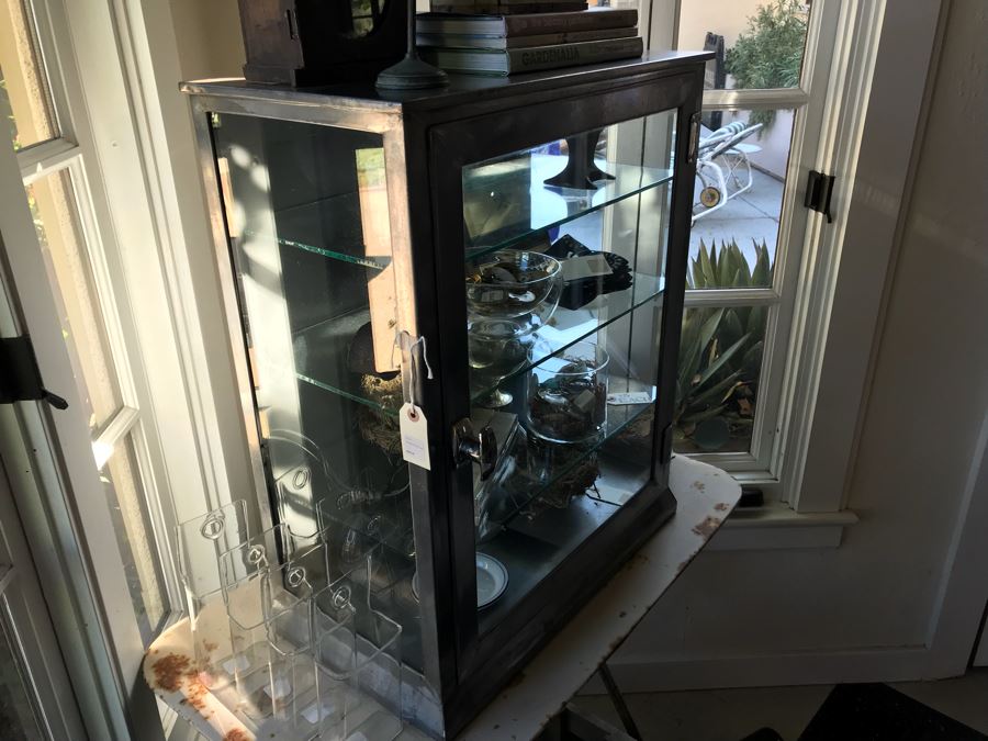 Vintage Metal Display Cabinet With Glass Front, Sides And Shelves (Sold Empty) [Photo 30]