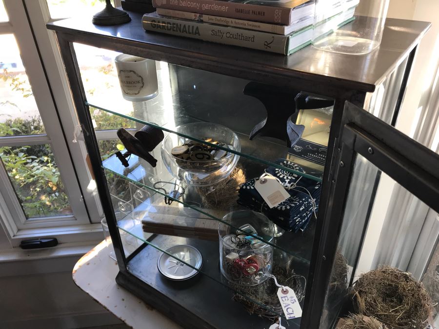 Vintage Metal Display Cabinet With Glass Front, Sides And Shelves (Sold Empty) [Photo 20]