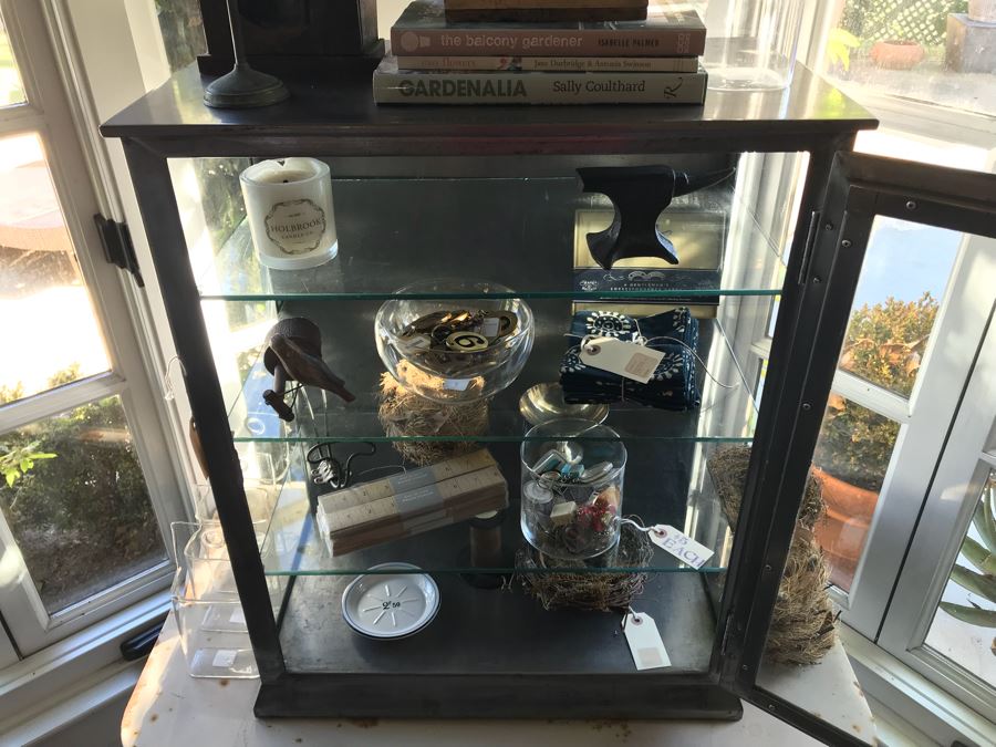 Vintage Metal Display Cabinet With Glass Front, Sides And Shelves (Sold Empty) [Photo 13]