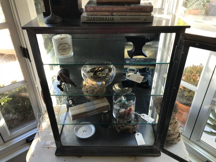 Vintage Metal Display Cabinet With Glass Front, Sides And Shelves (Sold Empty) [Photo 12]