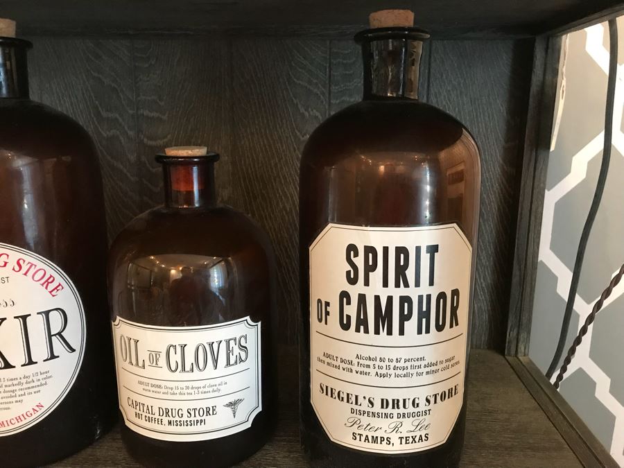 Set Of (3) Large Amber Glass Medicine Bottles [Photo 3]