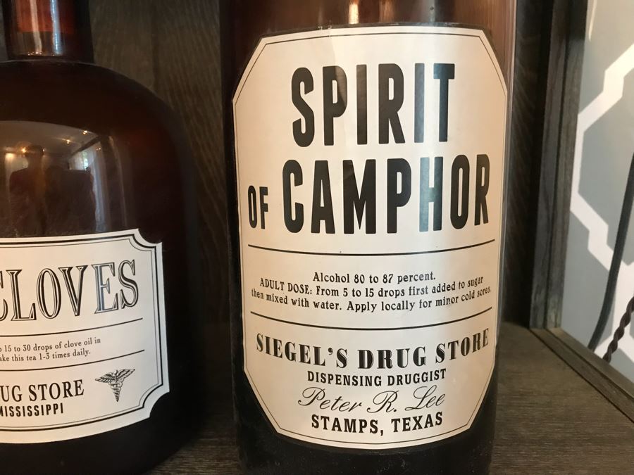 Set Of (3) Large Amber Glass Medicine Bottles [Photo 4]