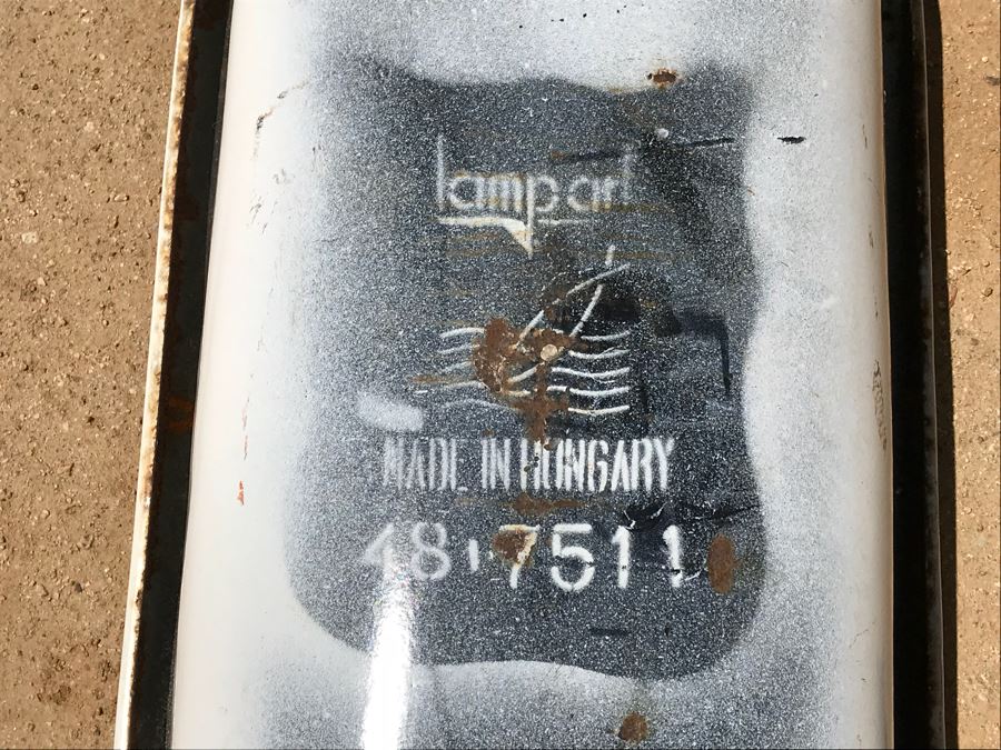 Antique Enamel Baby Bath With Metal Stand Made In Hungary Use As Planter [Photo 2]