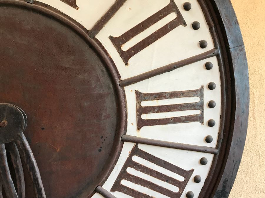 Large Outdoor Wall Mounted Round Roman Numeral Clock 59” Round [Photo 11]