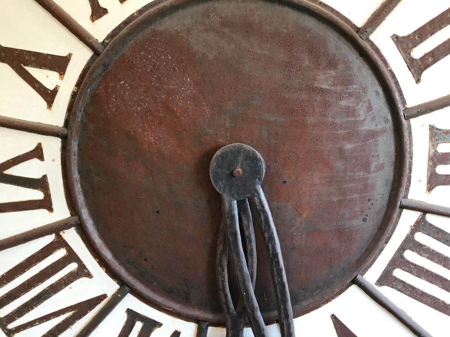 Large Outdoor Wall Mounted Round Roman Numeral Clock 59” Round [Photo 9]