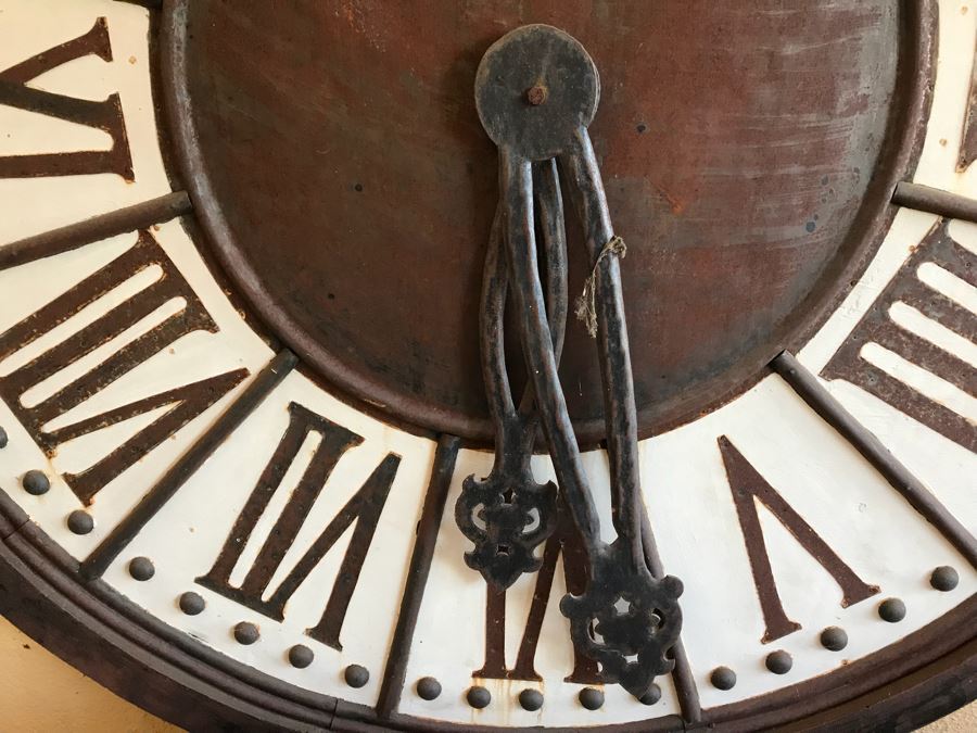 Large Outdoor Wall Mounted Round Roman Numeral Clock 59” Round [Photo 8]