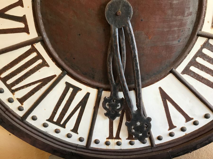 Large Outdoor Wall Mounted Round Roman Numeral Clock 59” Round [Photo 10]