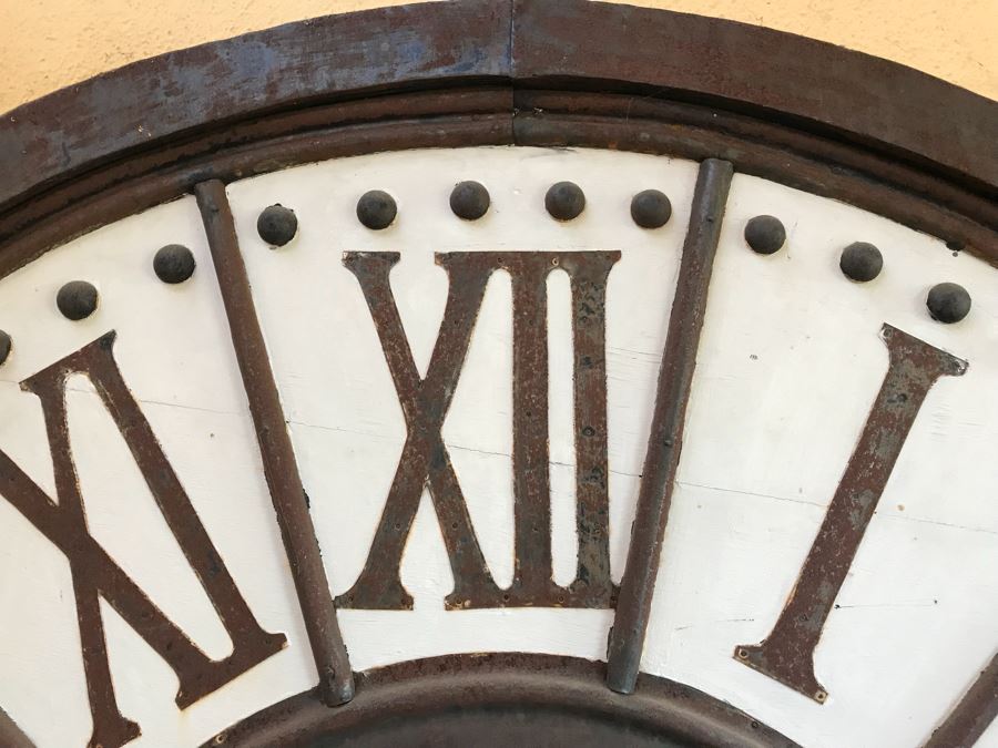 Large Outdoor Wall Mounted Round Roman Numeral Clock 59” Round [Photo 7]
