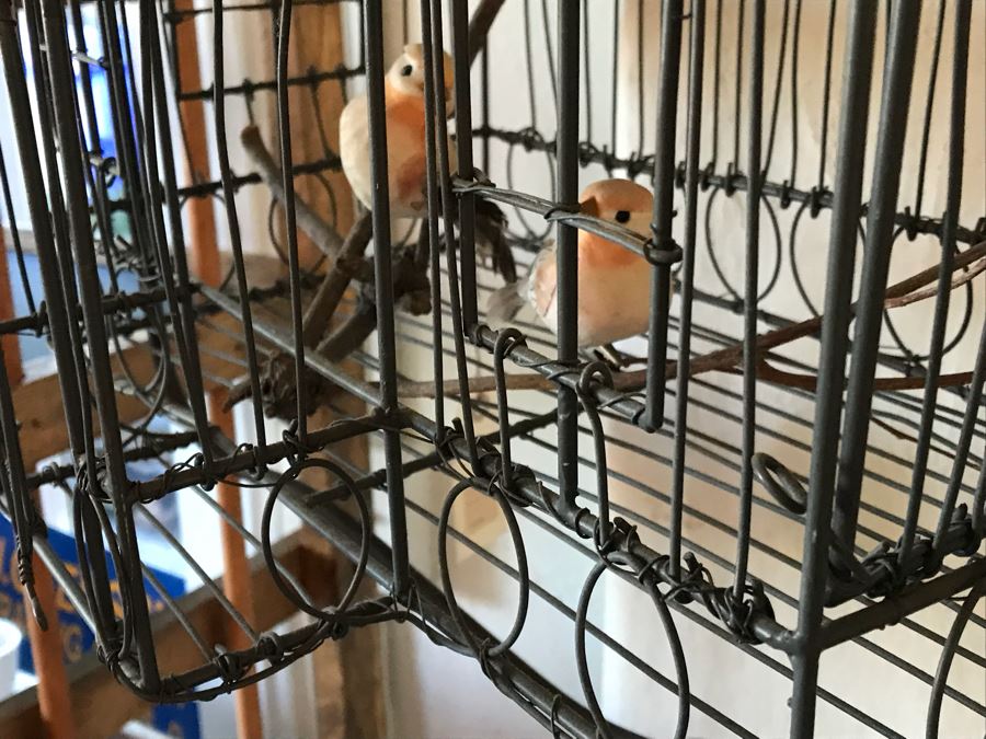 Metal Bird Cage With Vintage Metal Stand [Photo 6]