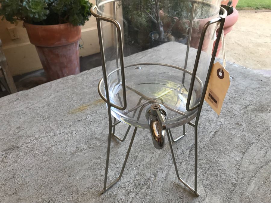 Glass Water Drink Dispenser With Metal Stand [Photo 5]