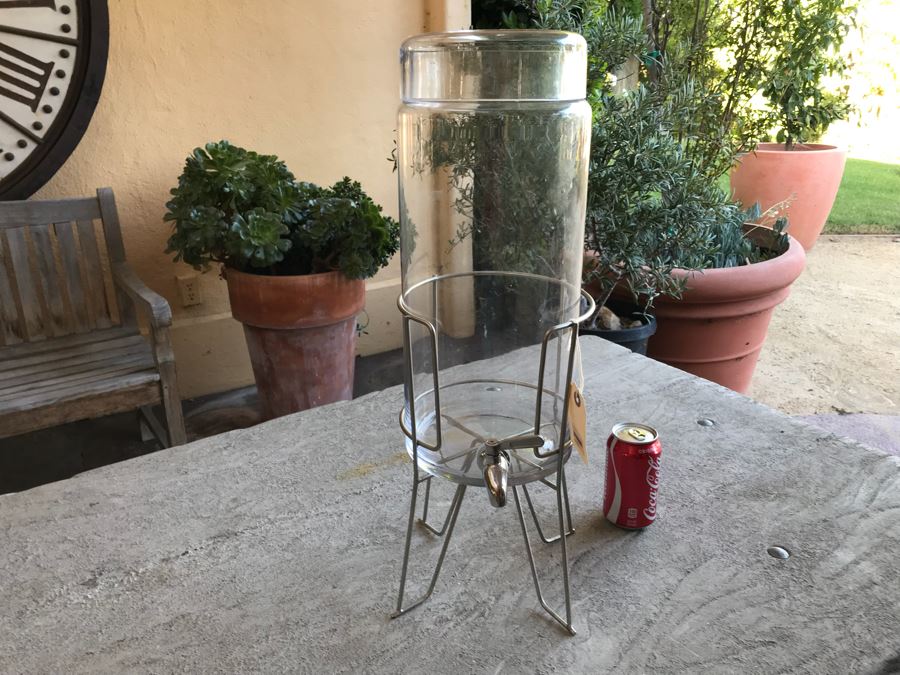 Glass Water Drink Dispenser With Metal Stand [Photo 8]