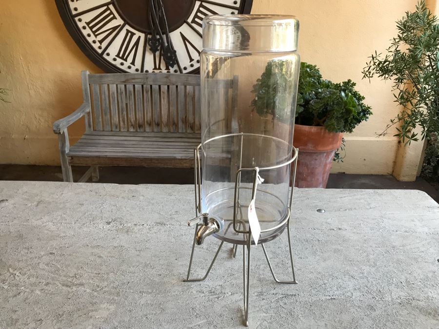 Glass Water Drink Dispenser With Metal Stand [Photo 7]