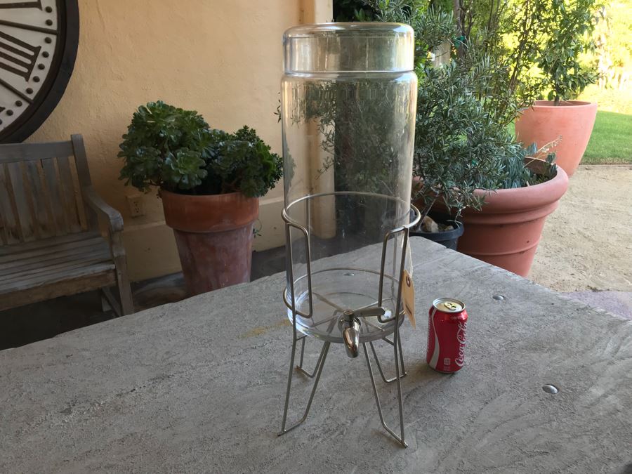 Glass Water Drink Dispenser With Metal Stand [Photo 9]
