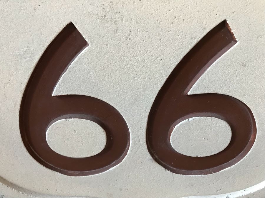 HEAVY Route 66 Concrete Sign Plaque With (4) Screw Mounts In Back [Photo 5]