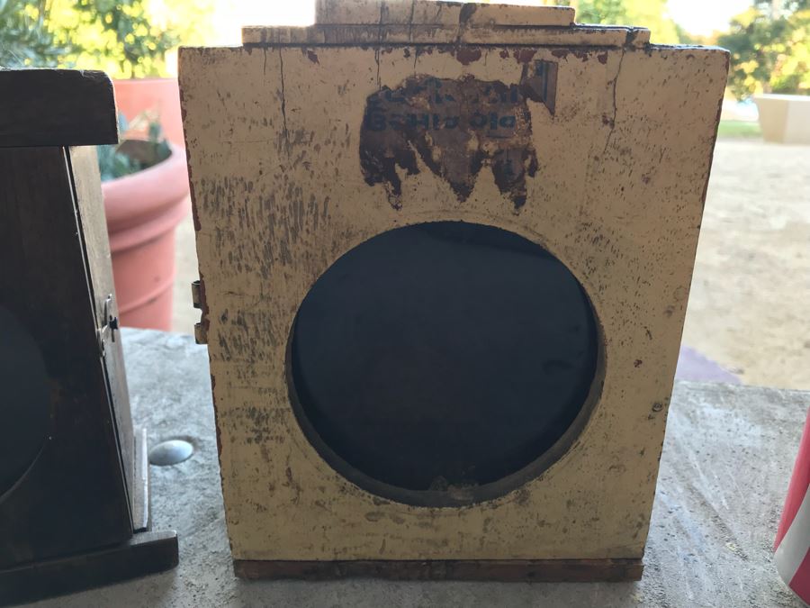 Pair Of Vintage Wooden Wall Mounted Display Boxes [Photo 7]