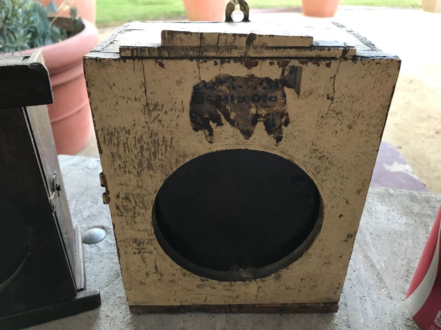 Pair Of Vintage Wooden Wall Mounted Display Boxes [Photo 5]