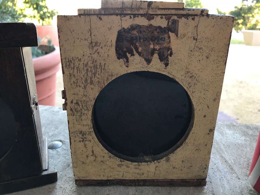 Pair Of Vintage Wooden Wall Mounted Display Boxes [Photo 6]