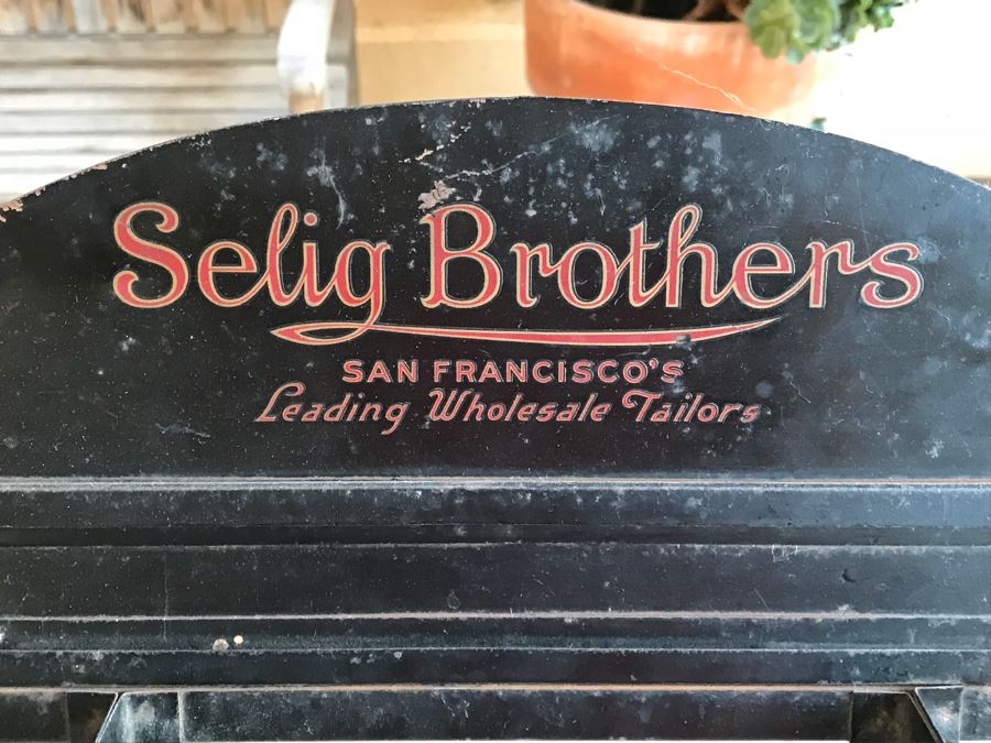 Vintage Advertising Selig Brothers San Francisco's Leading Wholesale Tailors Metal Display Rack [Photo 3]